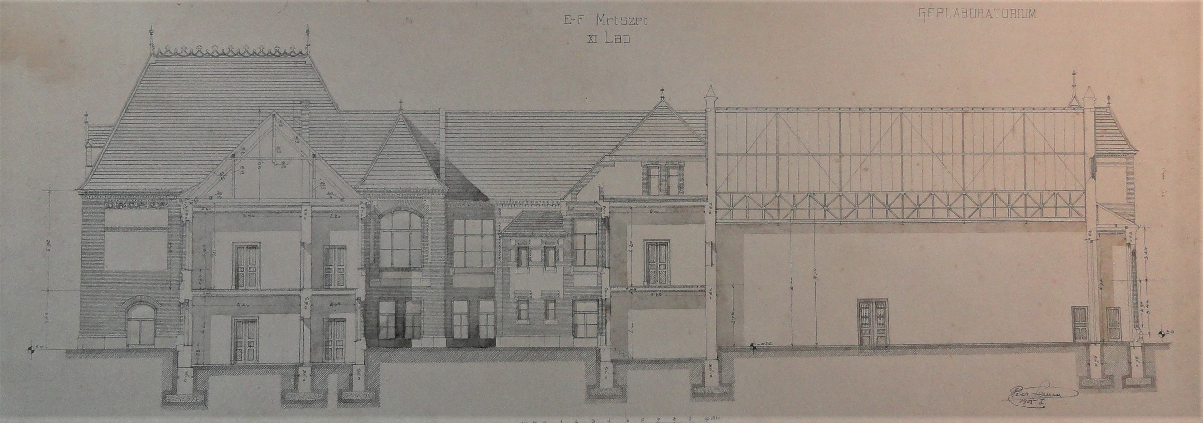 BME MM-MG épület tervrajz, Pecz samu 1905